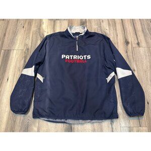 NFL Authentic Sideline New England Patriots Navy Pullover Jacket L